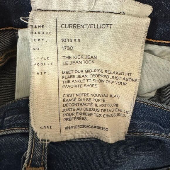 Current Elliott The Kick Jean Bootcut Cropped Jeans Mid Rise Medium Wash Size 30 - Picture 4 of 6